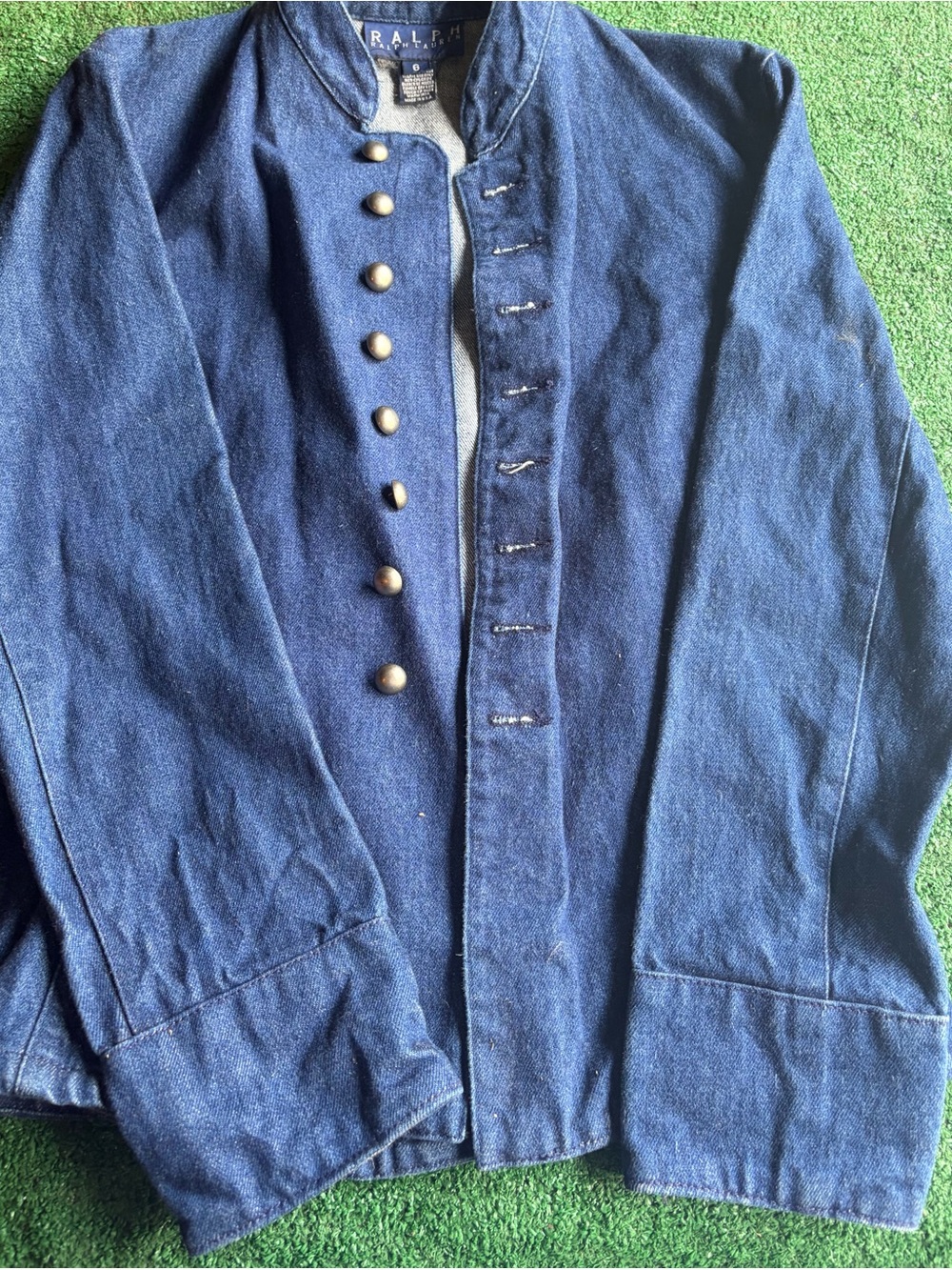 Ralph Lauren Navy Military-Style Button Front Jacket